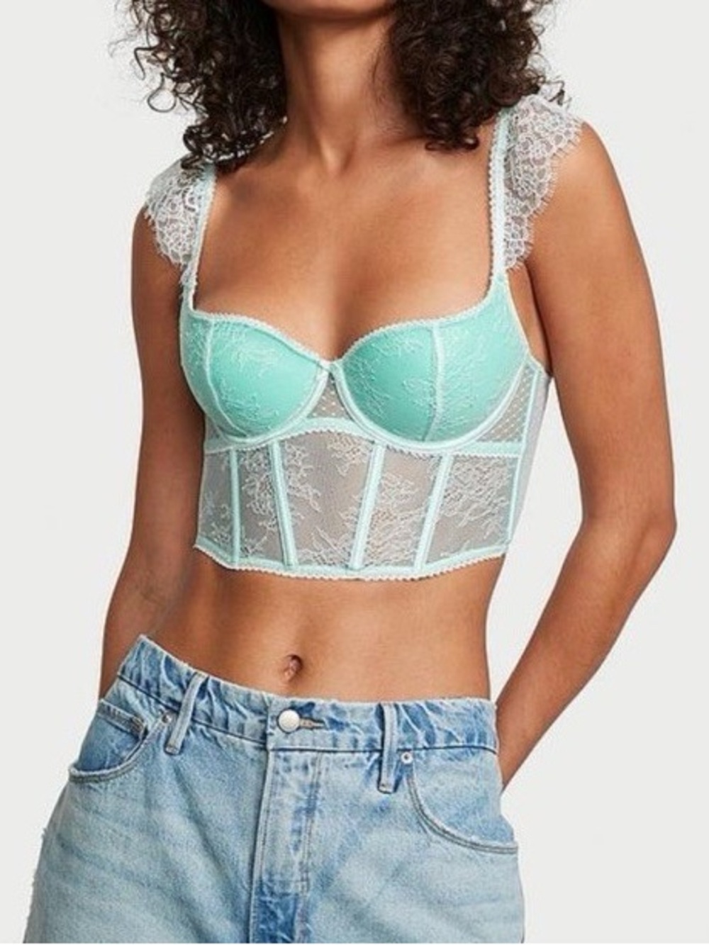Victoria’s Secret Dream Angels Lace Corset Top Underwire Sz L